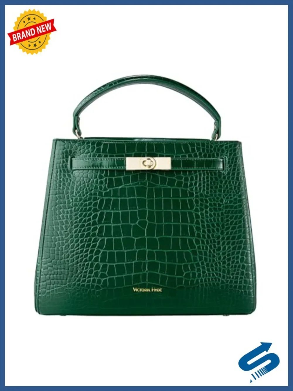 Faux Leather Satchel Handbag with Removable Crossbody Strap